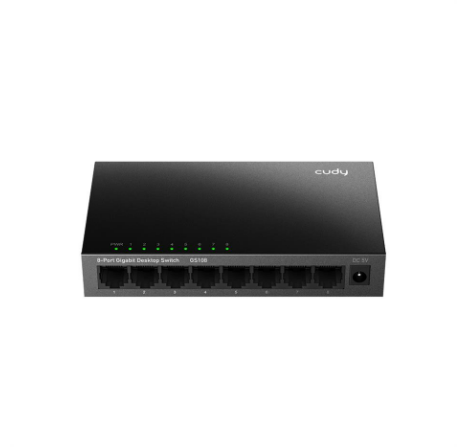 Cudy GS108 8-Port Gigabit Unmanaged Ethernet Switch | Ethernet Splitter Plug & Play Fanless Metal Design Shielded Ports Traffic Optimization