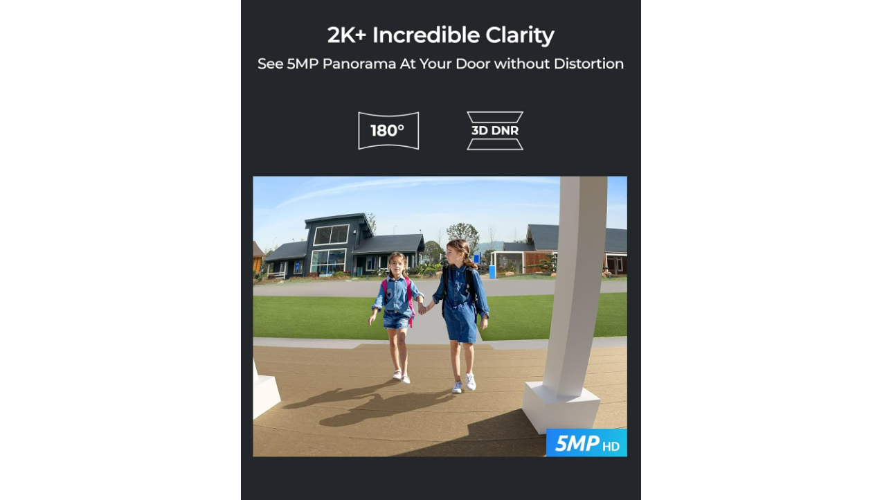 Reolink 5MP Wired WiFi Video Doorbell Camera w/ Chime | AI-Human Detection, 2-Way Audio, Night Vision