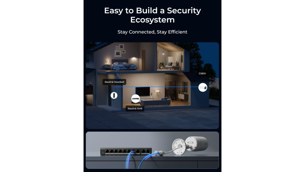 Reolink ColorX CX810 8MP PoE Bullet Camera with True Full-Color Night Vision