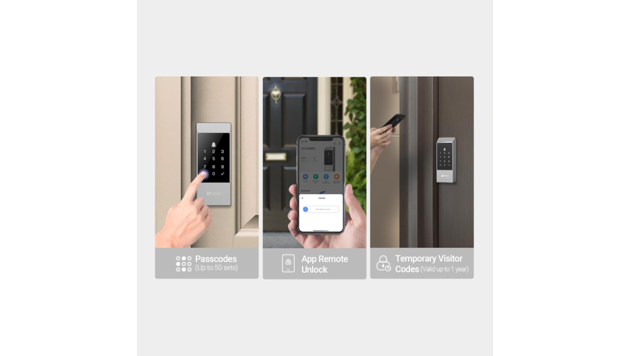 EZVIZ DL04 Security Smart Lock Deadbolt, Keyless Entry, App Remote Control, Emergency Power Supply, IP55 Waterproof, Smart Integration with EZVIZ Cameras