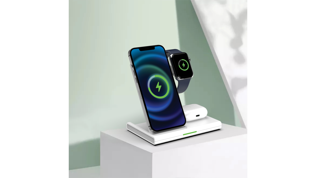 Uolo Volt 3-in-1 Wireless Charging Station with QC 3.0 Wall Charger