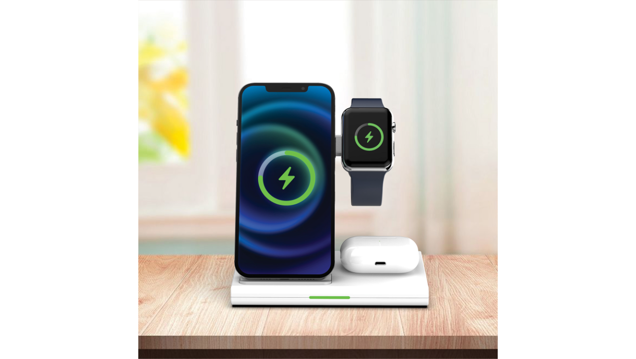 Uolo Volt 3-in-1 Wireless Charging Station with QC 3.0 Wall Charger