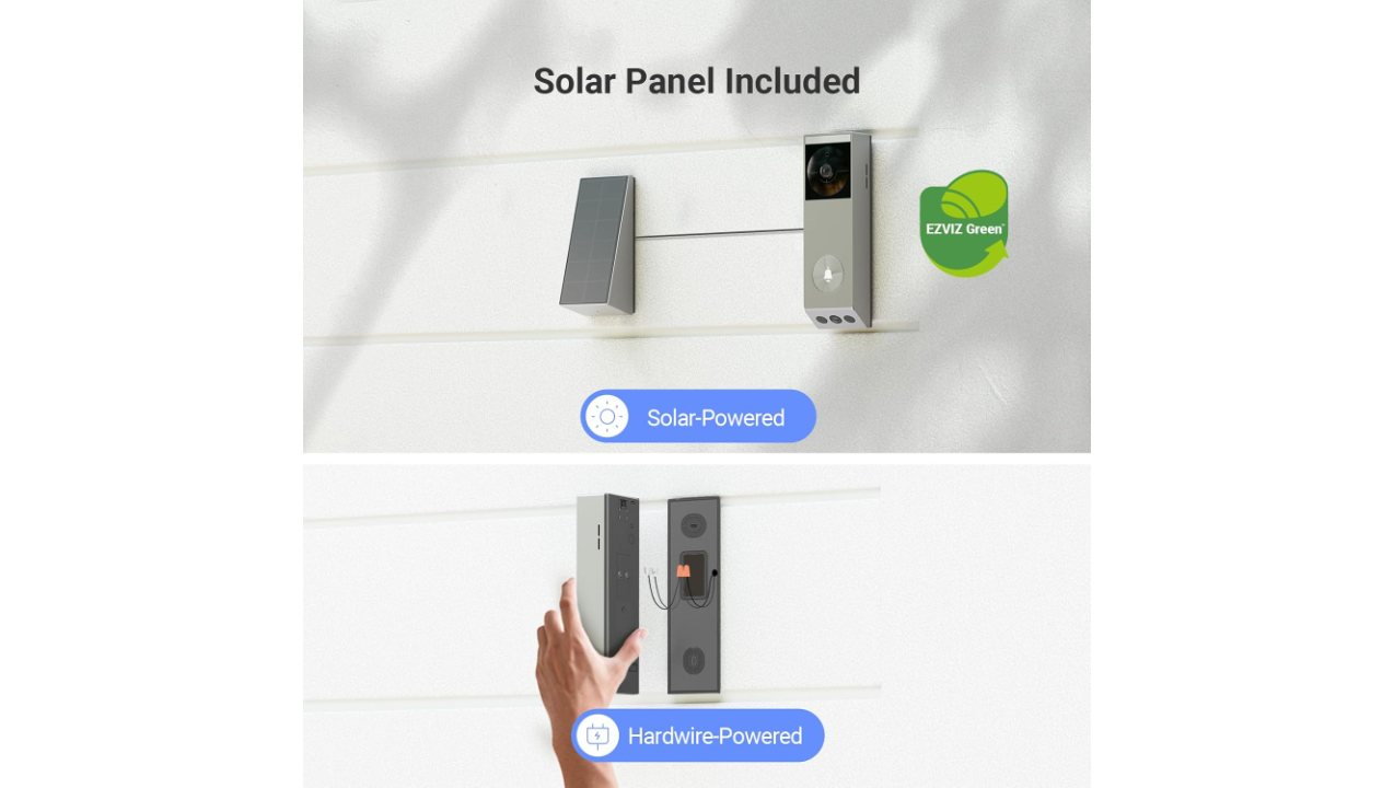 EZVIZ EZEP3XPROCH1 2K Battery-powered Video Doorbell Kit | Battery-Powered, Smart Camera with Chime, Motion Detection, 2-Way Audio, Night Vision, Alexa Compatible