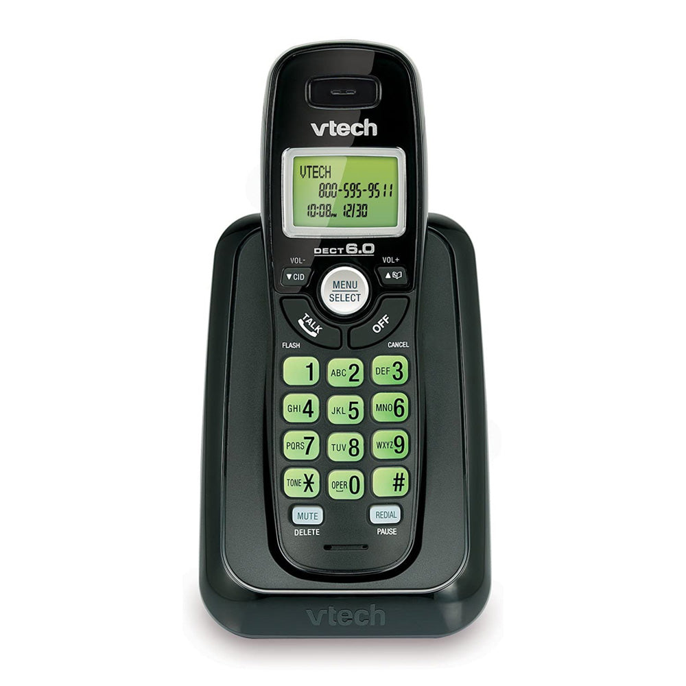 Vtech Dect 6.0 Single Handset Cordless Phone with Caller ID, Green Backlit Keypad and Display (CS6114-11)