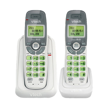Vtech CS6114-2 2-Handset DECT 6.0 Cordless Phone with Caller ID/Call Waiting - White