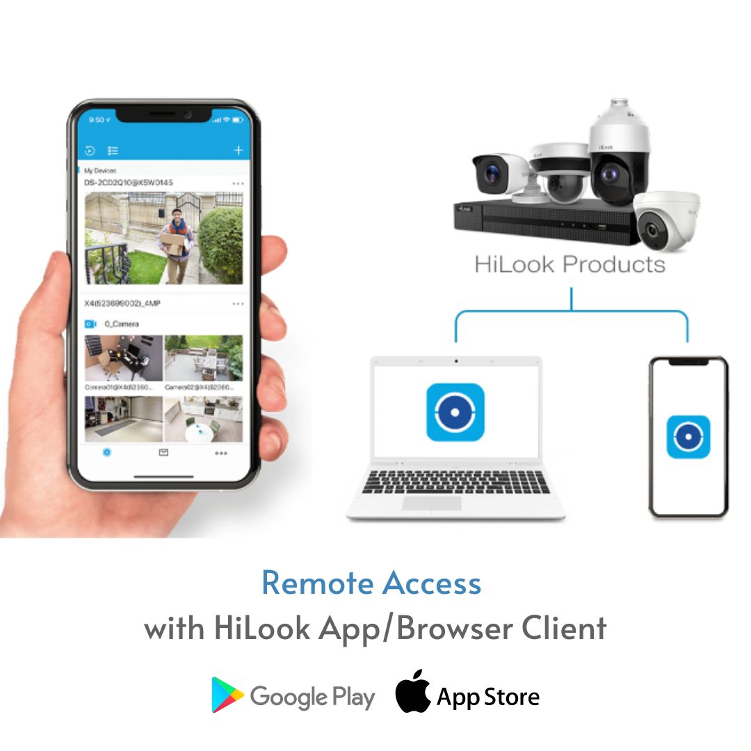 HiLook IPC-B640H-Z 4MP Wired PoE Security Camera | 4X Optical Zoom, Wide Angle Lens, Night Vision, IP67