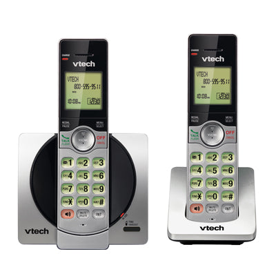 VTech DECT 2-Handset Cordless Phone with Caller ID (CS6919-2) - Silver