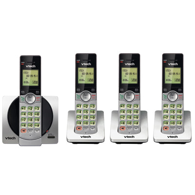 VTech 4-Handset DECT 6.0 Cordless Phone With Caller ID (CS6919-4) - Silver