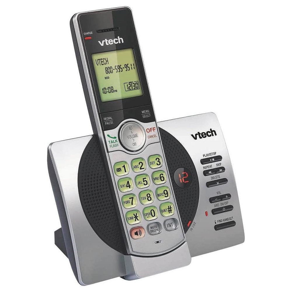 VTech DECT 6.0 Cordless Phone with Answering System and Caller ID (CS6929) - Silver
