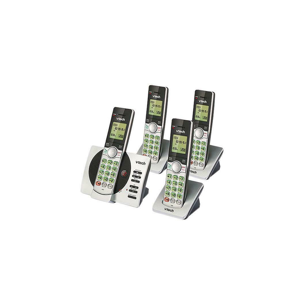 VTech DECT 4-Handset Cordless Phone with Answering Machine & Caller ID (CS6929-4) - Silver