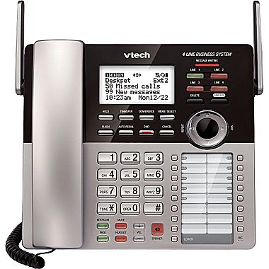 VTech CM18245 4-Line Expandable DECT6.0 Small Business Office Phone with Answering System - Accessory Deskset Requires CM18445 Base to Function