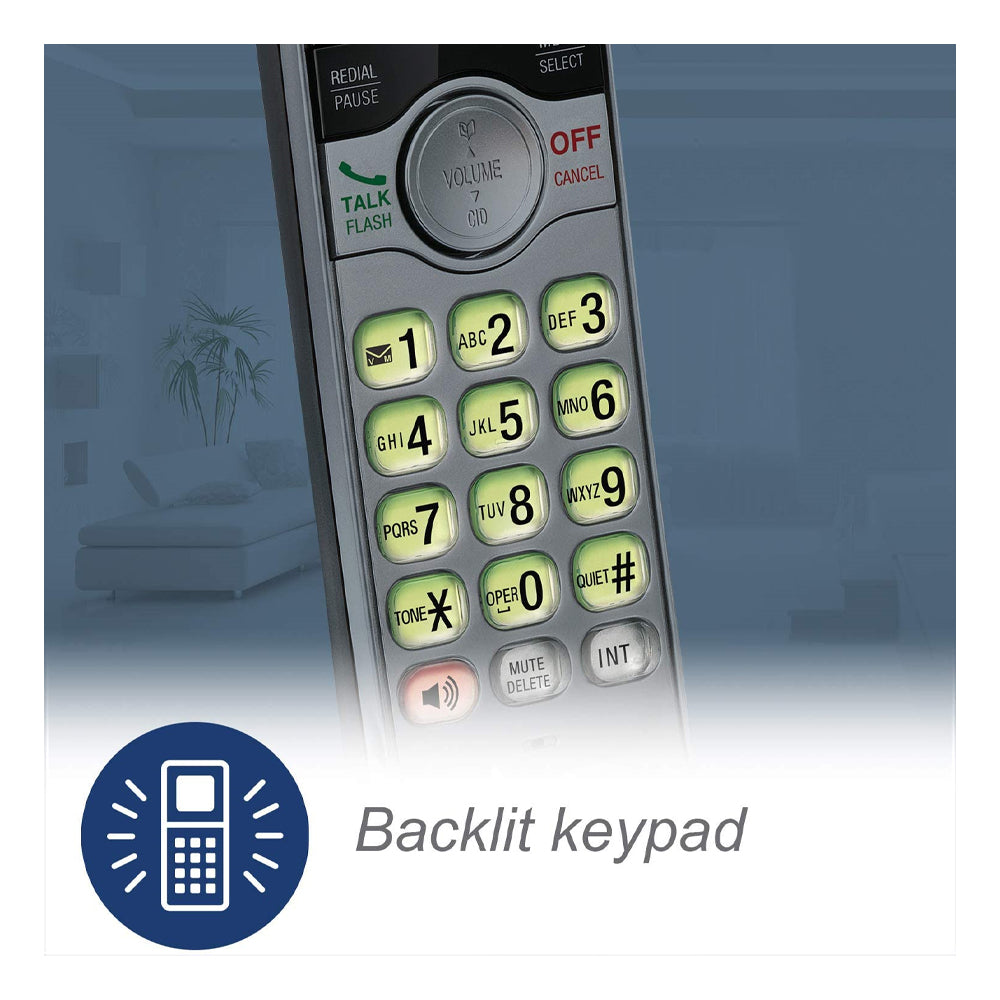 VTech CS6949-3 DECT 6.0 Corded/3-Cordless Telephone System, Black/Silver