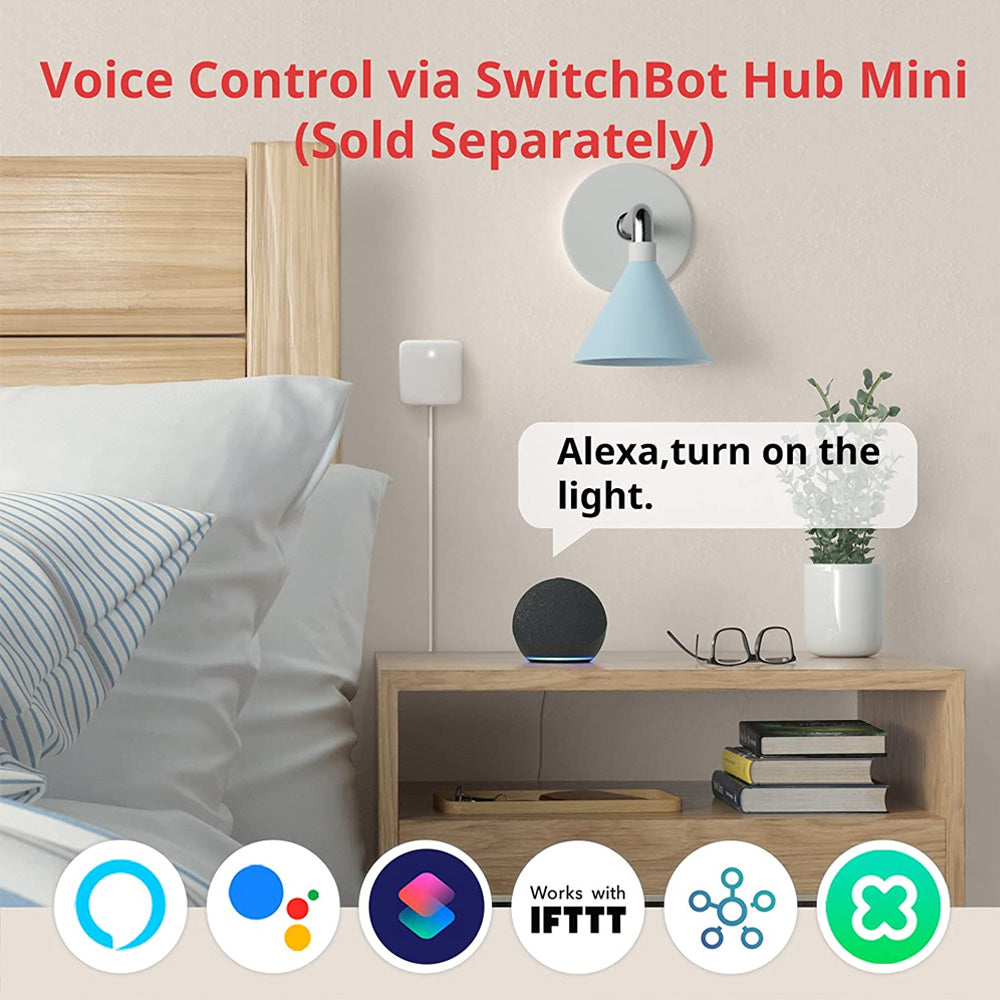 SwitchBot Bot | Smart Switch Pusher - Add SwitchBot Hub Mini to Make it Compatible w/ Alexa, Google Home, IFTTT