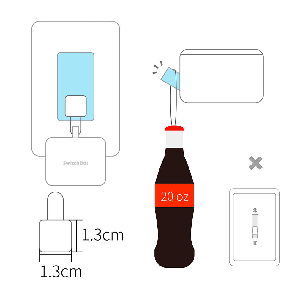 SwitchBot Bot | Smart Switch Pusher - Add SwitchBot Hub Mini to Make it Compatible w/ Alexa, Google Home, IFTTT