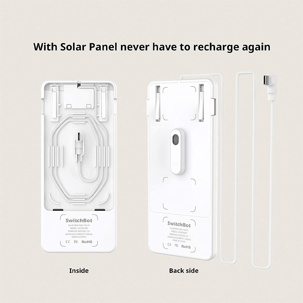 SwitchBot Solar Panel Charger | Works with U/Rod/I SwitchBot Curtain Models