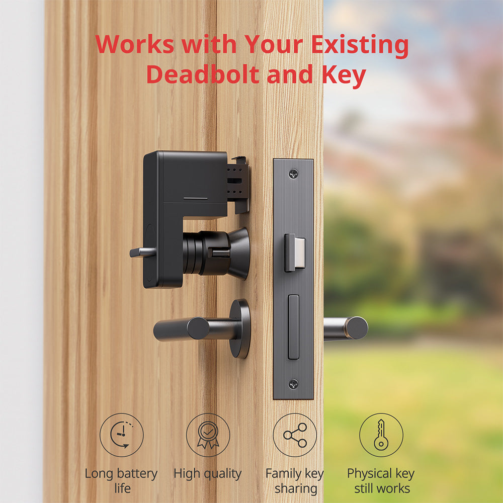SwitchBot Lock with Keypad Touch Bundle | Smart Bluetooth Electronic Deadbolt, Keyless Entry Door Lock for Front Door, Compatible with WiFi Bridge (Sold Separately)