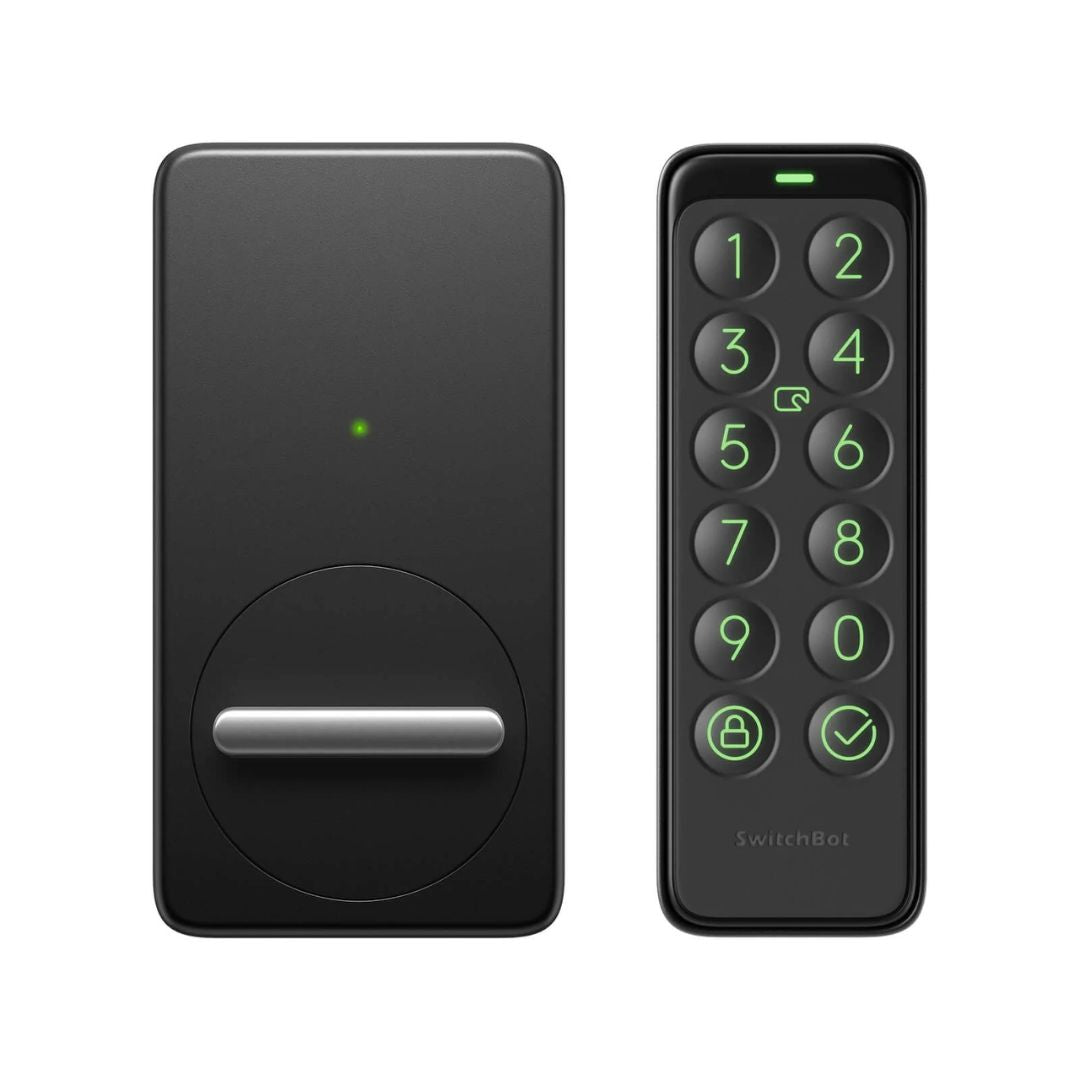 SwitchBot Lock with Keypad Touch Bundle | Smart Bluetooth Electronic Deadbolt, Keyless Entry Door Lock for Front Door, Compatible with WiFi Bridge (Sold Separately)