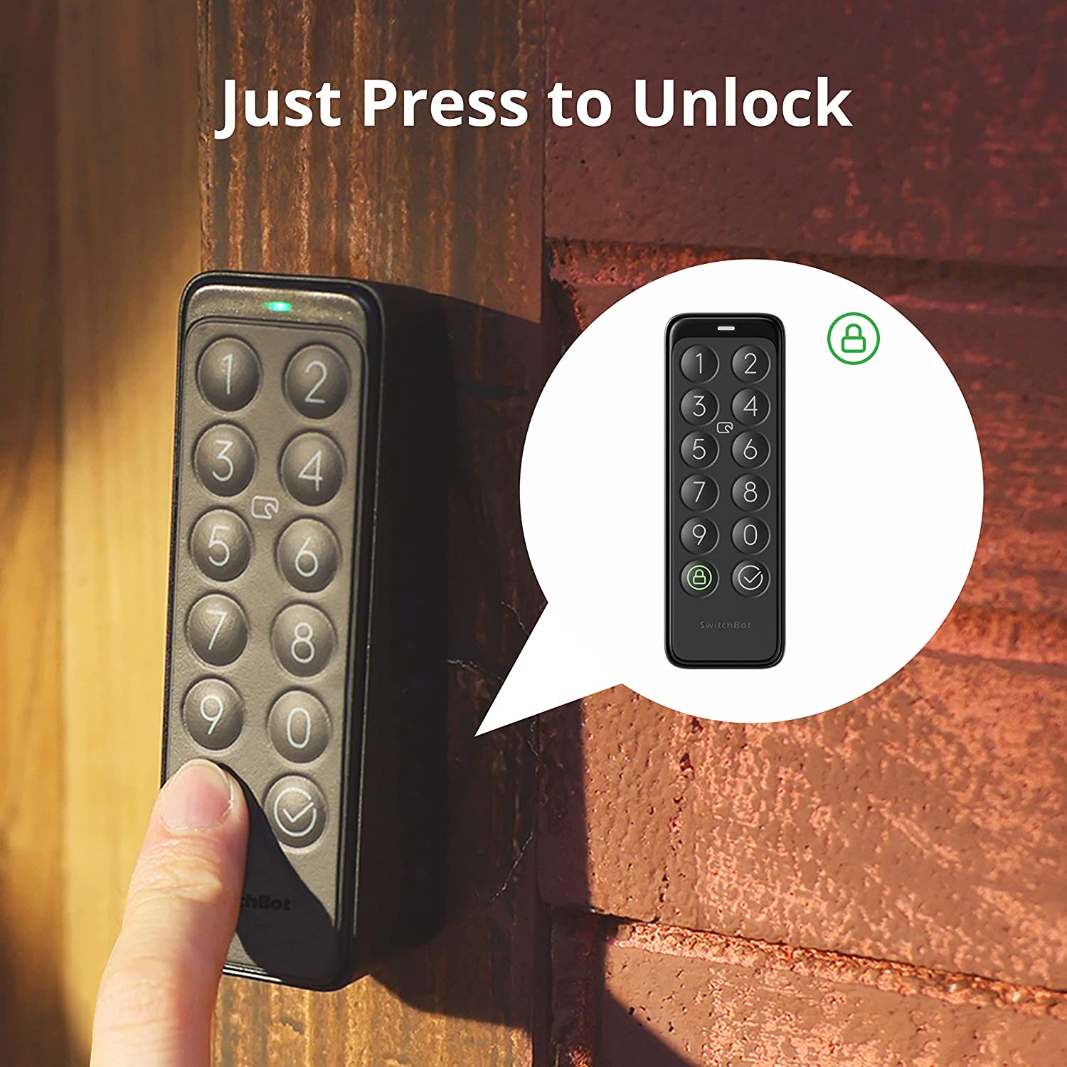 SwitchBot Lock with Keypad Touch Bundle | Smart Bluetooth Electronic Deadbolt, Keyless Entry Door Lock for Front Door, Compatible with WiFi Bridge (Sold Separately)