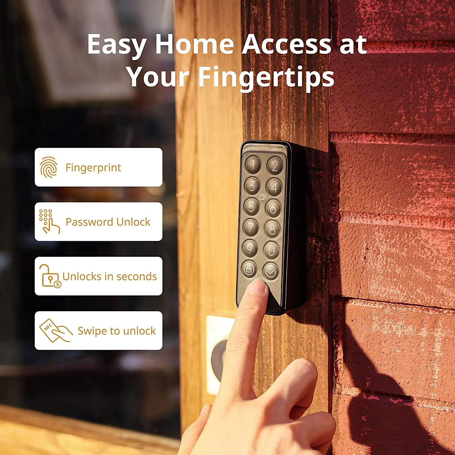 SwitchBot Keypad Touch for SwitchBot Lock | Fingerprint Keyless Home Entry, IP65, Supports Virtual Passwords