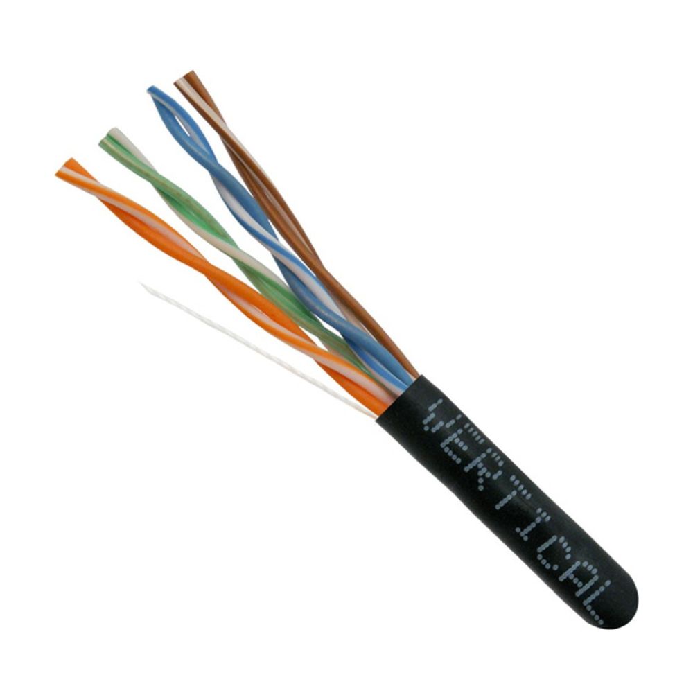 CAT5e Solid Bare Copper Riser Cable, 1000ft. UTP, 350MHz, 24AWG, CMR