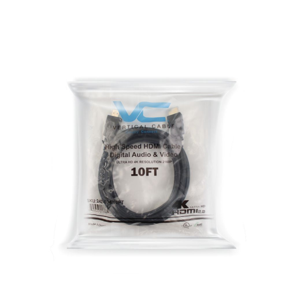 High Speed Gold Plated 4K HDMI 2.0 Cable, 30AWG - Available in 6, 10, 15, 25, 30, 50 ft.