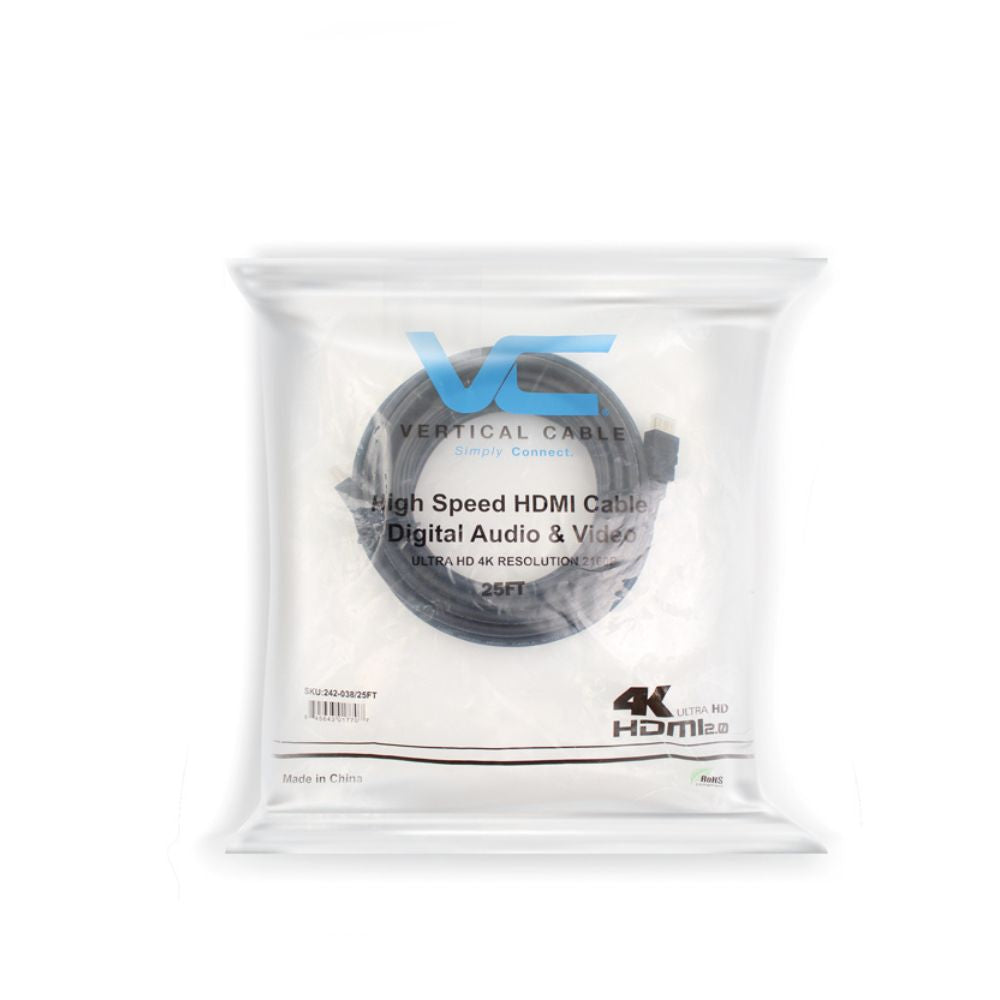 High Speed Gold Plated 4K HDMI 2.0 Cable, 30AWG - Available in 6, 10, 15, 25, 30, 50 ft.