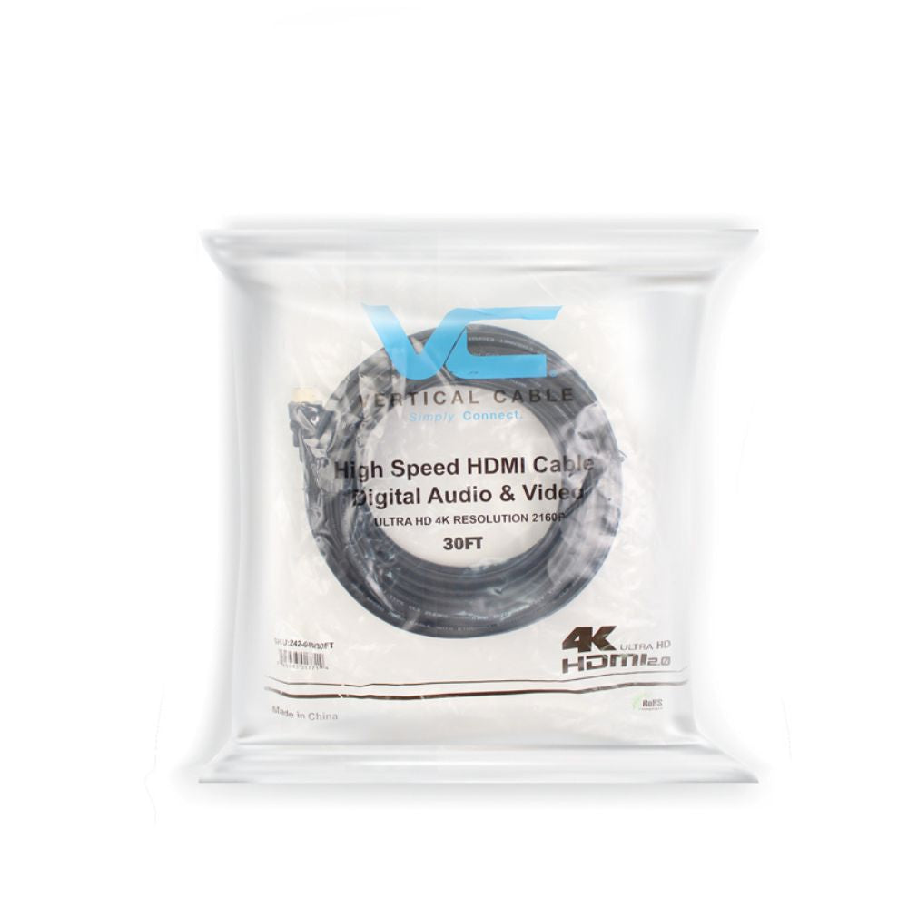 High Speed Gold Plated 4K HDMI 2.0 Cable, 30AWG - Available in 6, 10, 15, 25, 30, 50 ft.