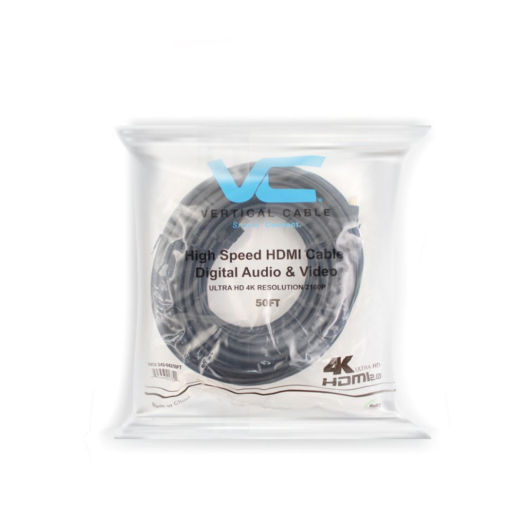 High Speed Gold Plated 4K HDMI 2.0 Cable, 30AWG - Available in 6, 10, 15, 25, 30, 50 ft.