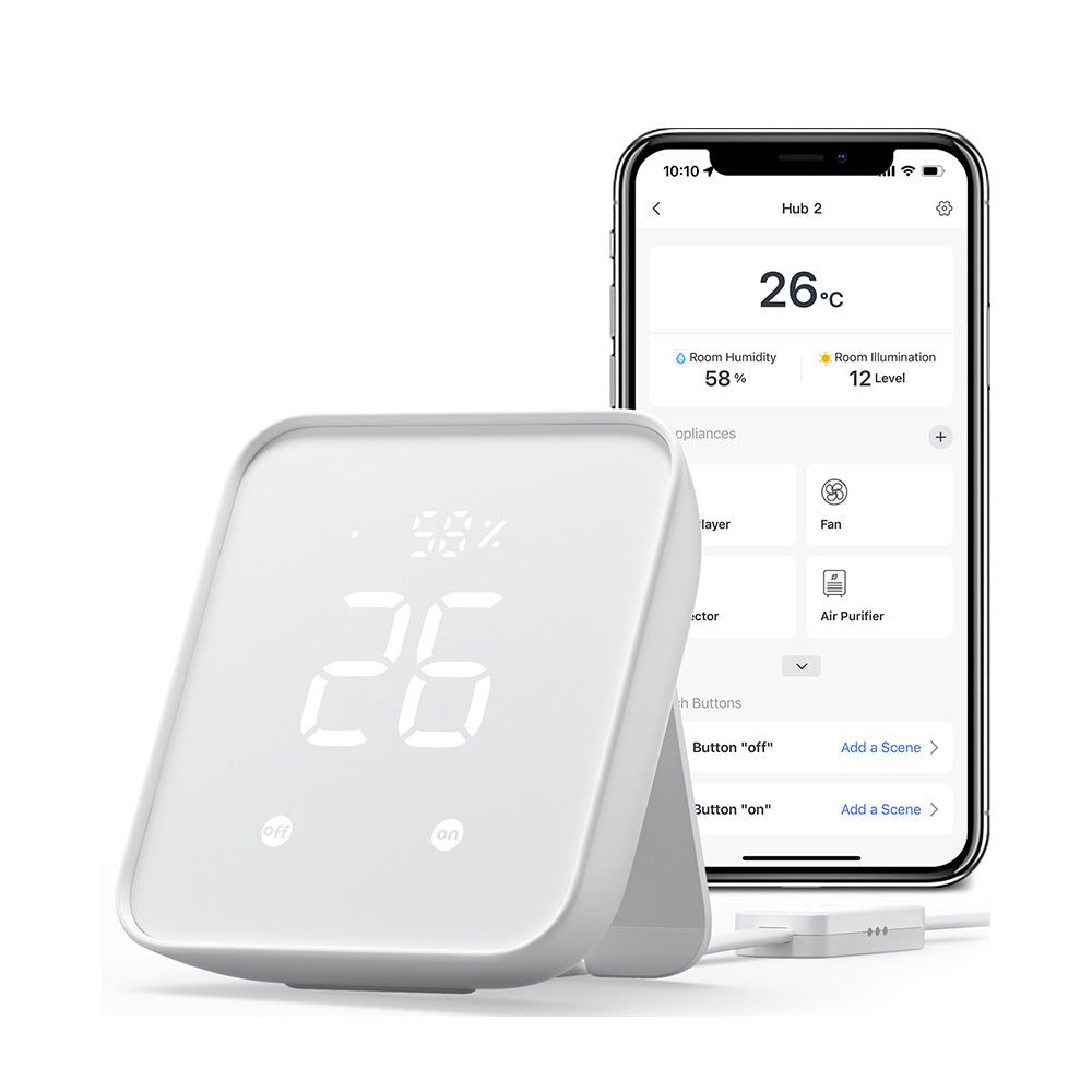 SwitchBot Hub 2 | Work as a WiFi Thermometer Hygrometer, IR Remote Control, Smart Remote and Light Sensor, Wi-Fi, Compatible with Alexa & Google Assistant