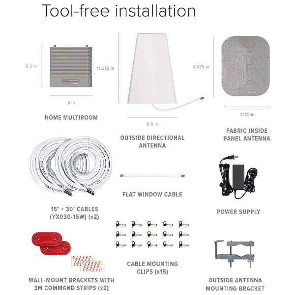 weBoost Home MultiRoom (650144) Cell Phone Signal Booster Kit | Up to 5,000 sq ft | U.S. Company | All Canadian Carriers - Bell, Rogers, Telus & More | ISED Approved