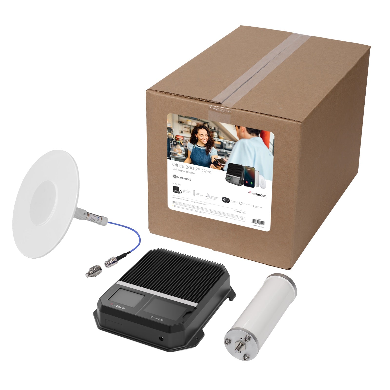 weBoost Office 200 Cell Signal Booster Kit with Omni Antenna (652047), 50Ohm for Buildings up to 10,000 SQ FT.