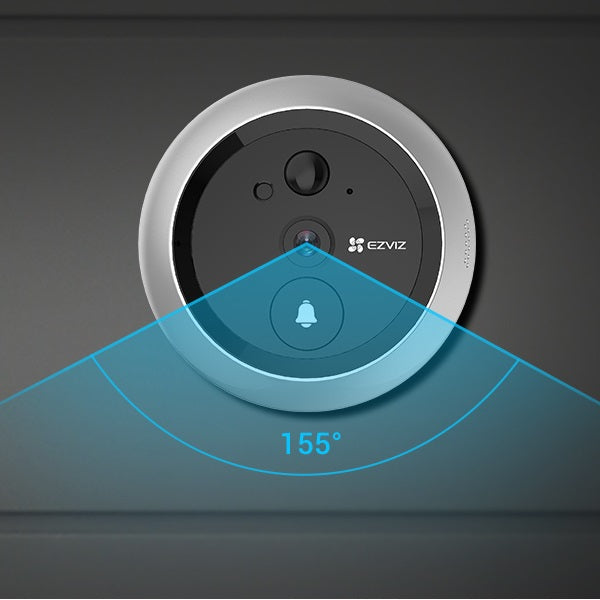 EZVIZ DP2C 1080p Battery-Powered Peephole Doorbell Camera | Wire-Free, Live View & Two-Way Audio, Night Vision, Ultrawide View