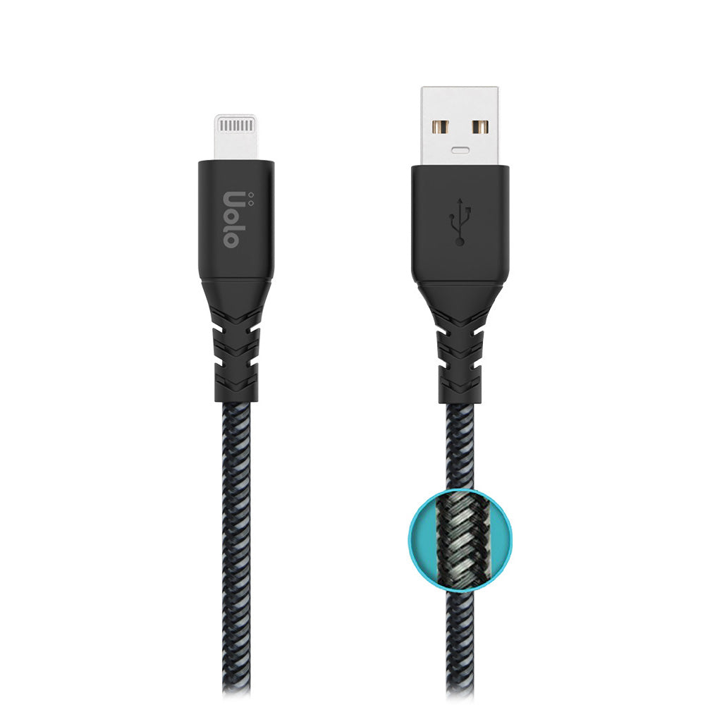 Uolo Link 2m Braided Lightning to USB A Charge & Sync Cable