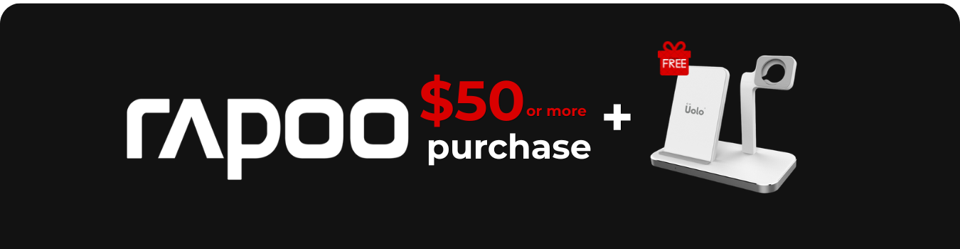 Shop Rapoo computer accessories, including wireless keyboards, mice, gaming peripherals, and ergonomic office accessories.