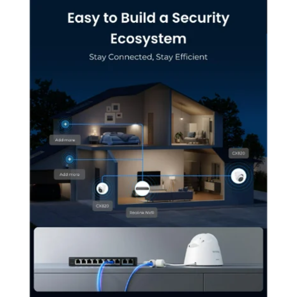 Reolink ColorX CX820 8MP PoE Turret Camera with True Full-Color Night Vision