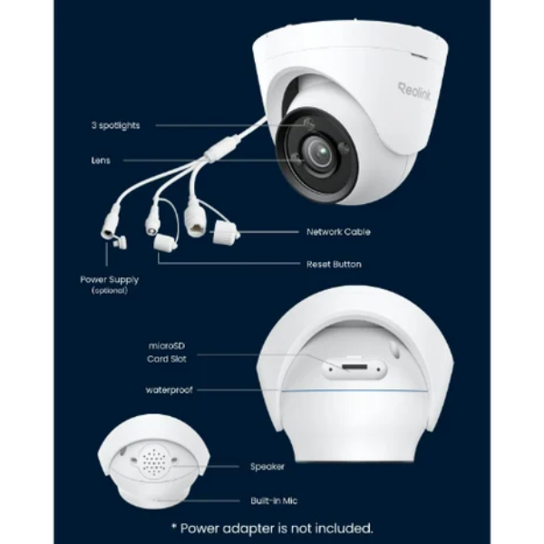 Reolink ColorX CX820 8MP PoE Turret Camera with True Full-Color Night Vision