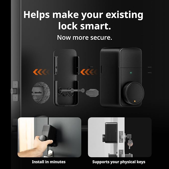 SwitchBot Lock Pro with SwitchBot Keypad Touch and Hub Mini Bundle | Smart Bluetooth Door Lock, Electronic Keyless Entry Door Lock for Front Door, Fits Your Existing Deadbolt