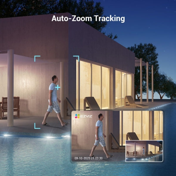 EZVIZ C8c (4MP) Outdoor PT WiFi Camera | Human/Vehicle Shape Detection, Color Night Vision, Two Way Talk, Up to 512 GB MicroSD Card