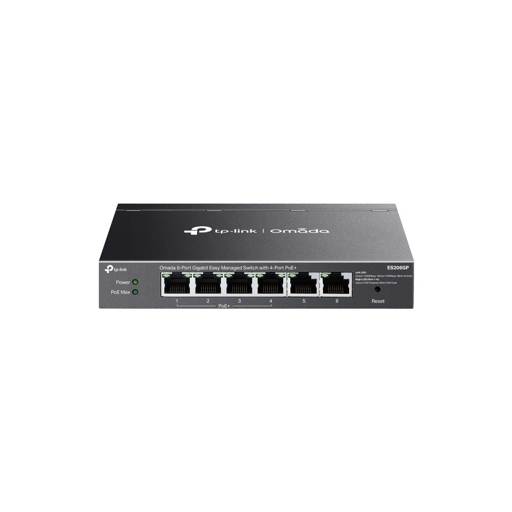 Omada ES206GP 6-Port Gigabit Easy Managed Switch with 4-Port PoE+