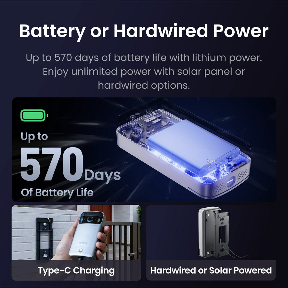 SwitchBot Smart Video Doorbell | Battery-Powered, 2K HD Clarity, Ultra-Wide View & Color Night Vision, Motion Detection, 2-Way Audio, Alexa Compatible