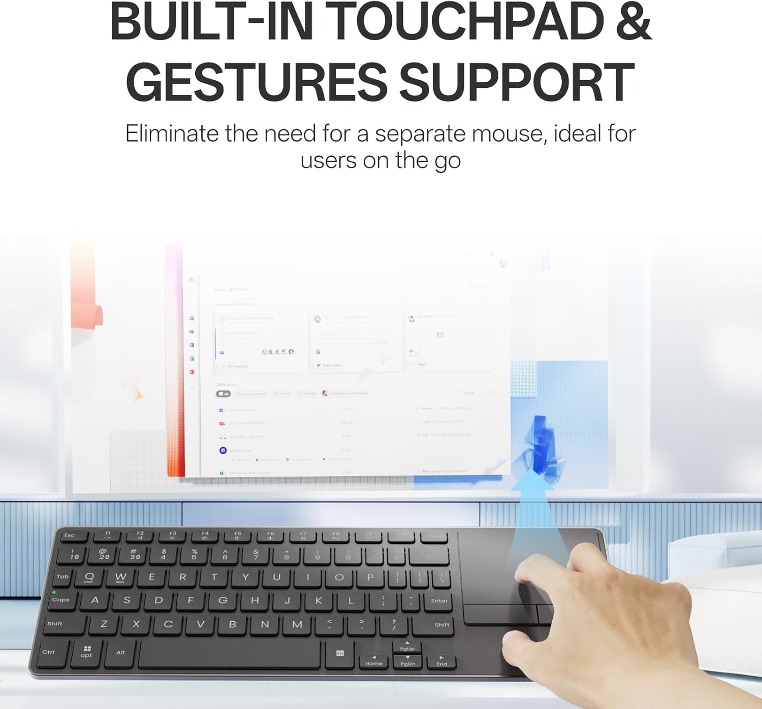 Rapoo E900T Multi-Mode Wireless Keyboard with Touchpad