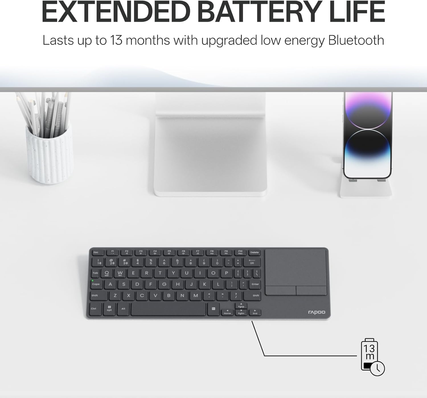 Rapoo E900T Multi-Mode Wireless Keyboard with Touchpad