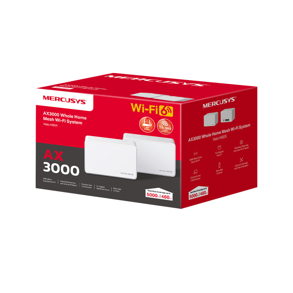 MERCUSYS Halo H80X(2-pack) AX3000 Whole Home Mesh Wi-Fi 6 System
