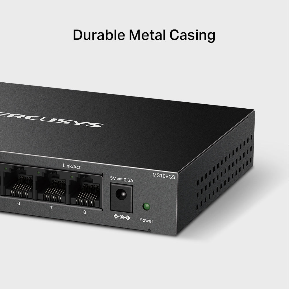 MERCUSYS MS108GS 8-Port Gigabit Unmanaged Desktop Switch
