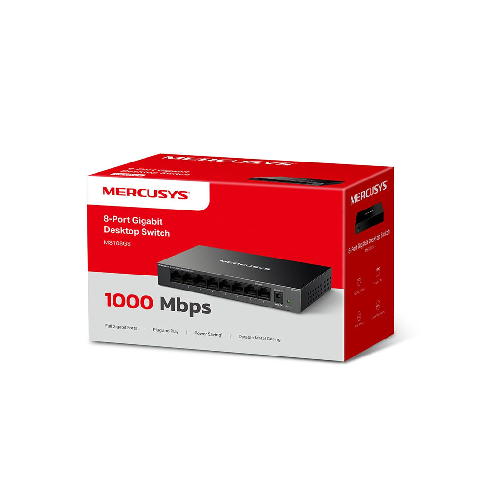 MERCUSYS MS108GS 8-Port Gigabit Unmanaged Desktop Switch