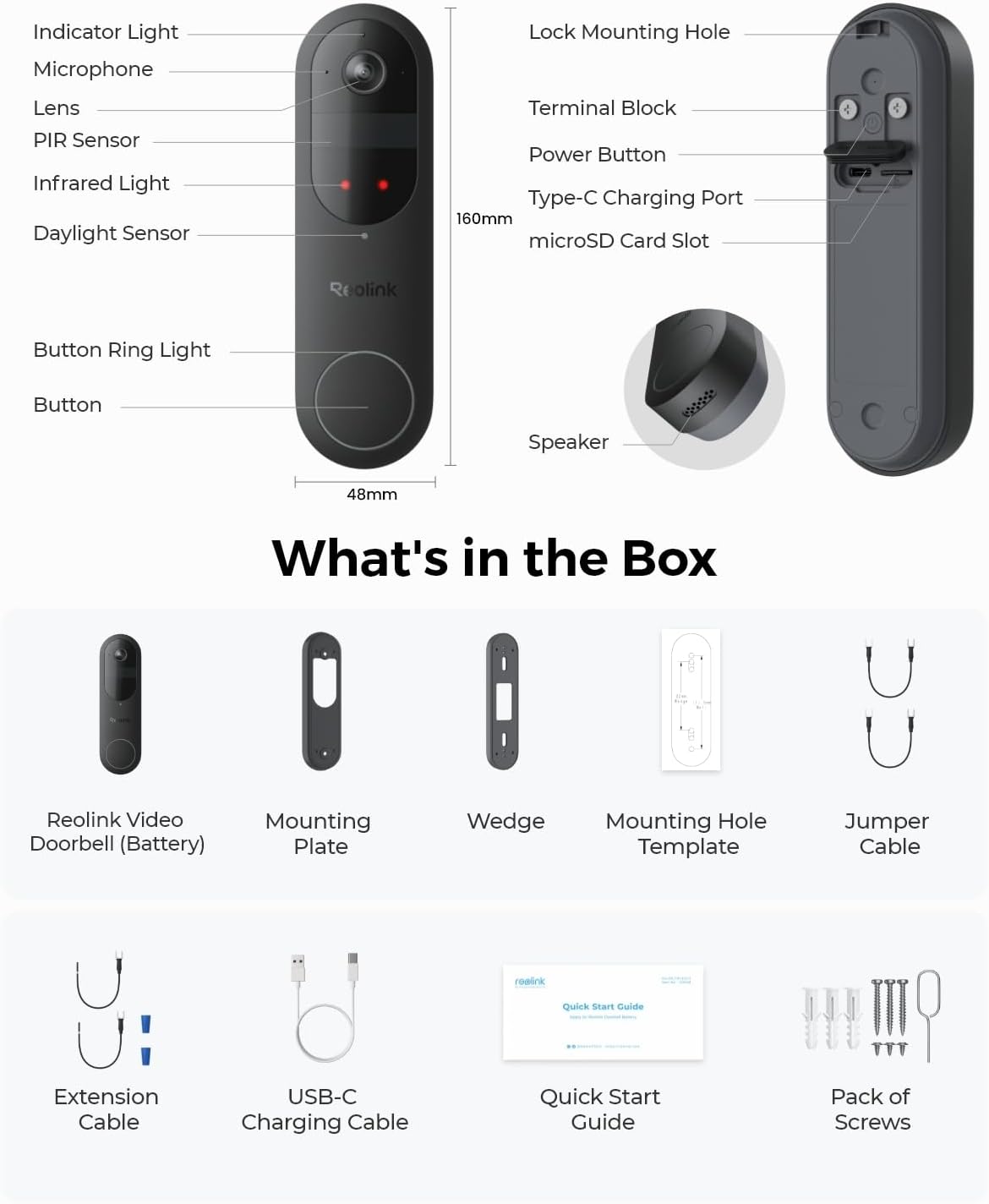 Reolink Smart 4MP Battery-powered WiFi Video Doorbell (Gen 2) with Wireless Chime Included
