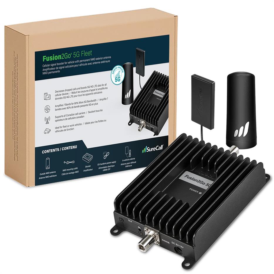 Surecall Fusion2Go 5G Fleet Vehicle Cell Signal Booster Kit for Car, Truck SUV | ISED Approved| Requires Professional Installation