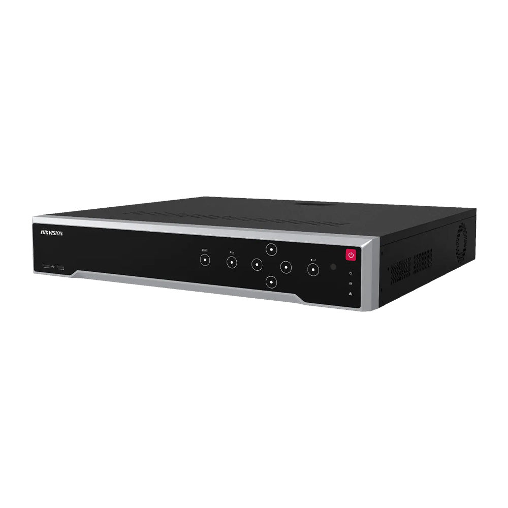 Hikvision DS-7716NI-M4/16P-4TB 16-channel 32MP NVR with 4TB HDD and PoE ports for video surveillance.