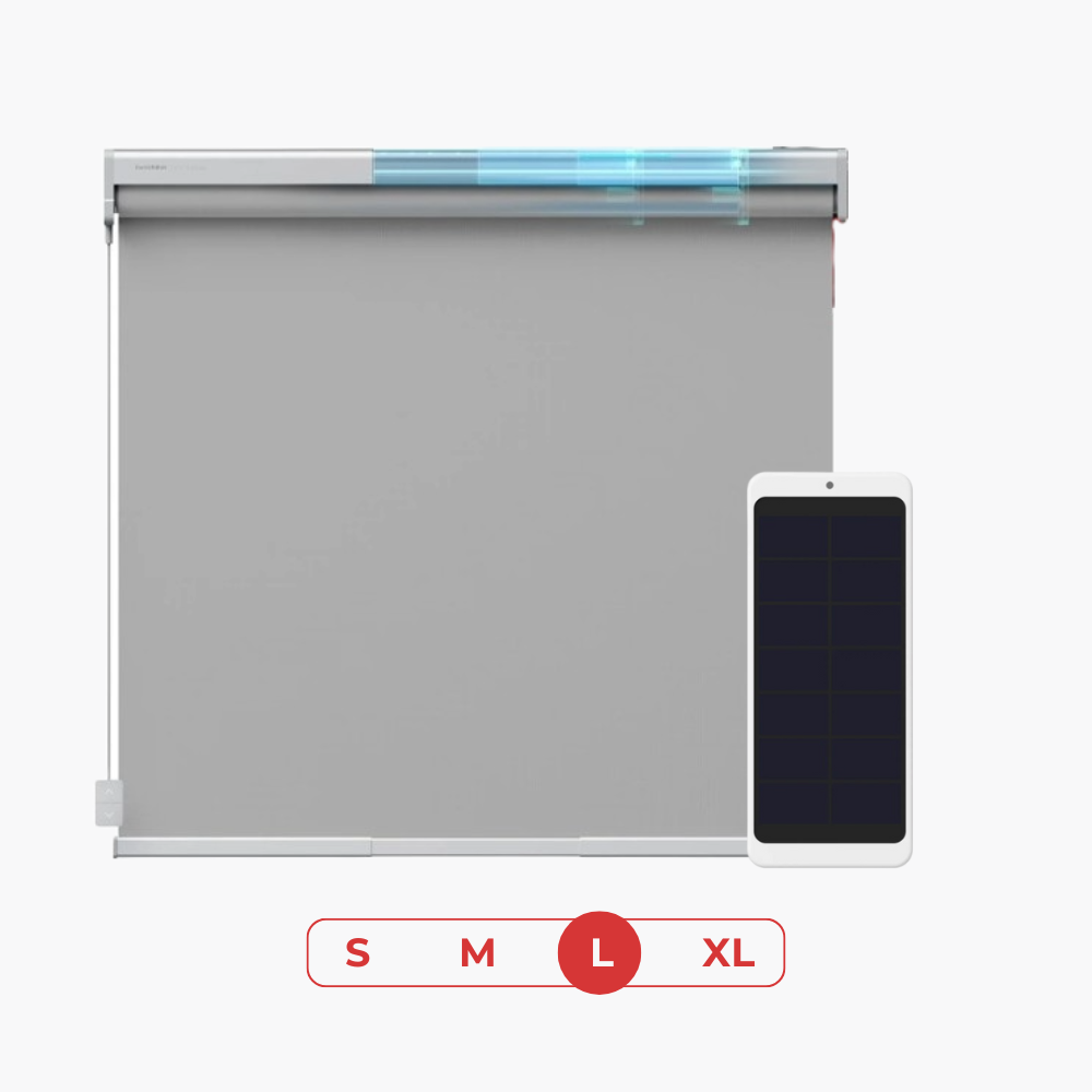 SwitchBot Roller Shade + SwitchBot Solar Panel for Roller Shade Bundle | Smart Automatic Blinds, Fits Any Window - Grey (Shipping Included)