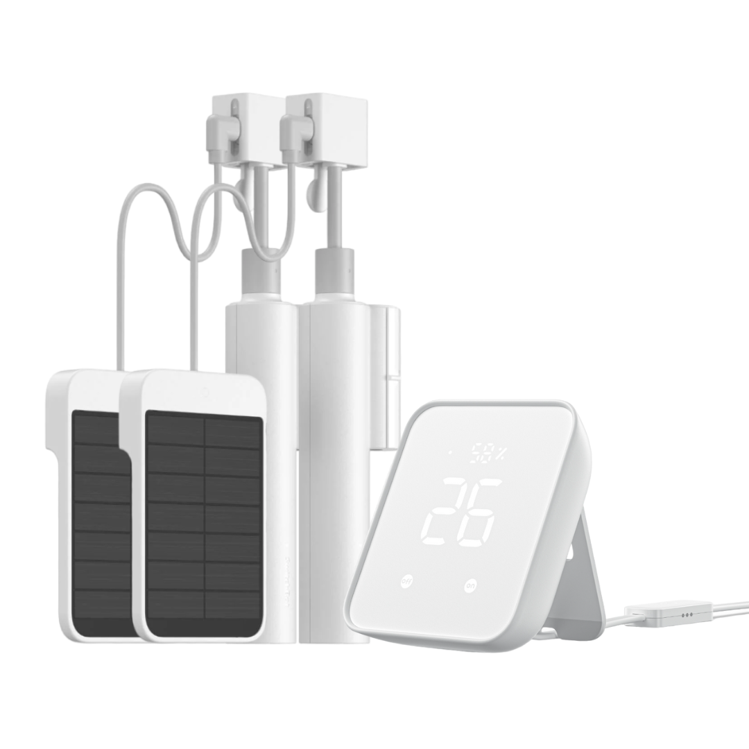 SwitchBot Blind Tilt with Hub 2 Combo | Smart Electric Blinds with Bluetooth Remote Control, Solar Powered, Light Sensing Control